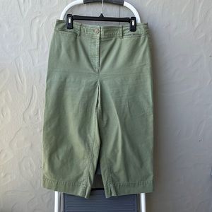 Talbots Wide Leg Crop Chino Green 10P